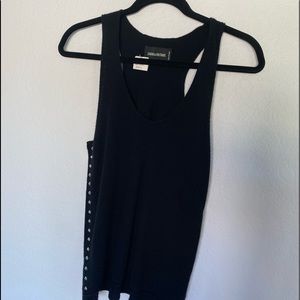 Zadig & Voltaire Black Tank With Stud Detailing